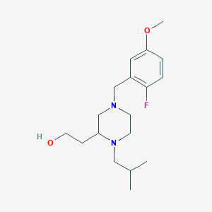 molecular formula C18H29FN2O2 B4255745 2-[4-(2-fluoro-5-methoxybenzyl)-1-isobutyl-2-piperazinyl]ethanol 