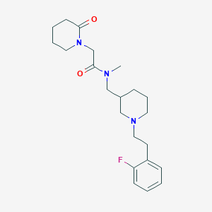 molecular formula C22H32FN3O2 B4255749 N-({1-[2-(2-fluorophenyl)ethyl]-3-piperidinyl}methyl)-N-methyl-2-(2-oxo-1-piperidinyl)acetamide 