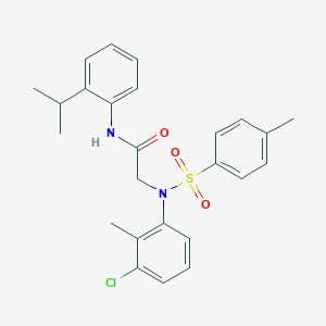 molecular formula C25H27ClN2O3S B425575 2-{3-chloro-2-methyl[(4-methylphenyl)sulfonyl]anilino}-N-(2-isopropylphenyl)acetamide 