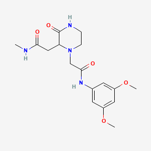 molecular formula C17H24N4O5 B4255755 2-(1-{2-[(3,5-dimethoxyphenyl)amino]-2-oxoethyl}-3-oxopiperazin-2-yl)-N-methylacetamide 