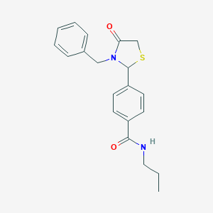4-(3-benzyl-4-oxo-1,3-thiazolidin-2-yl)-N-propylbenzamide