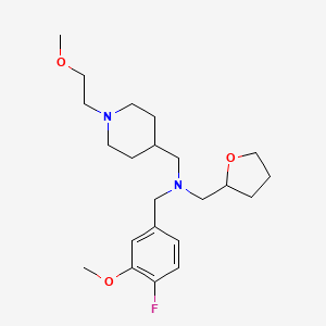 molecular formula C22H35FN2O3 B4255761 (4-fluoro-3-methoxybenzyl){[1-(2-methoxyethyl)-4-piperidinyl]methyl}(tetrahydro-2-furanylmethyl)amine 