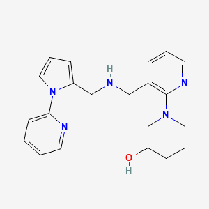 molecular formula C21H25N5O B4255763 1-{3-[({[1-(2-pyridinyl)-1H-pyrrol-2-yl]methyl}amino)methyl]-2-pyridinyl}-3-piperidinol 