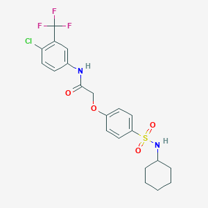 molecular formula C21H22ClF3N2O4S B425580 N-[4-chloro-3-(trifluoromethyl)phenyl]-2-[4-(cyclohexylsulfamoyl)phenoxy]acetamide 