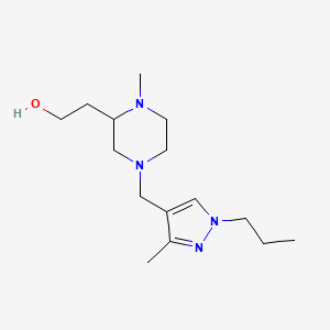 molecular formula C15H28N4O B4255804 2-{1-methyl-4-[(3-methyl-1-propyl-1H-pyrazol-4-yl)methyl]-2-piperazinyl}ethanol 