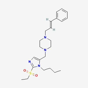 molecular formula C23H34N4O2S B4255805 1-{[1-butyl-2-(ethylsulfonyl)-1H-imidazol-5-yl]methyl}-4-[(2E)-3-phenyl-2-propen-1-yl]piperazine 