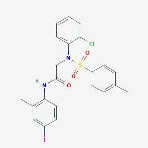2-{2-chloro[(4-methylphenyl)sulfonyl]anilino}-N-(4-iodo-2-methylphenyl)acetamide