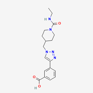 molecular formula C18H23N5O3 B4255810 3-[1-({1-[(ethylamino)carbonyl]-4-piperidinyl}methyl)-1H-1,2,3-triazol-4-yl]benzoic acid 
