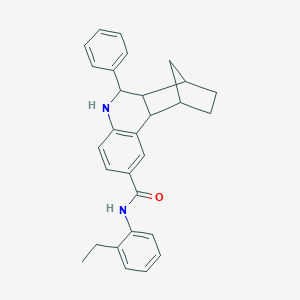 molecular formula C29H30N2O B425582 N-(2-ethylphenyl)-10-phenyl-9-azatetracyclo[10.2.1.0~2,11~.0~3,8~]pentadeca-3,5,7-triene-5-carboxamide 