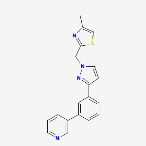 molecular formula C19H16N4S B4255823 3-(3-{1-[(4-methyl-1,3-thiazol-2-yl)methyl]-1H-pyrazol-3-yl}phenyl)pyridine 