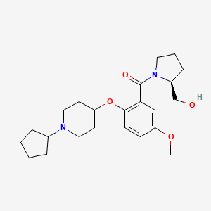 molecular formula C23H34N2O4 B4255833 ((2S)-1-{2-[(1-cyclopentyl-4-piperidinyl)oxy]-5-methoxybenzoyl}-2-pyrrolidinyl)methanol 