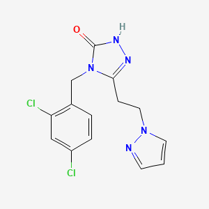 molecular formula C14H13Cl2N5O B4255834 4-(2,4-dichlorobenzyl)-5-[2-(1H-pyrazol-1-yl)ethyl]-2,4-dihydro-3H-1,2,4-triazol-3-one 