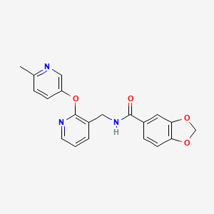 molecular formula C20H17N3O4 B4255837 N-({2-[(6-methyl-3-pyridinyl)oxy]-3-pyridinyl}methyl)-1,3-benzodioxole-5-carboxamide 