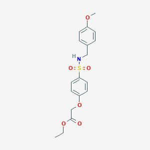 molecular formula C18H21NO6S B425585 Ethyl (4-{[(4-methoxybenzyl)amino]sulfonyl}phenoxy)acetate 