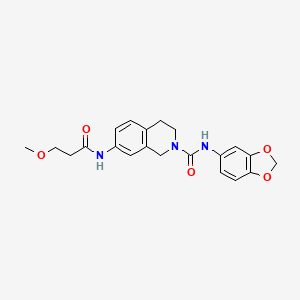 molecular formula C21H23N3O5 B4255858 N-1,3-benzodioxol-5-yl-7-[(3-methoxypropanoyl)amino]-3,4-dihydro-2(1H)-isoquinolinecarboxamide 
