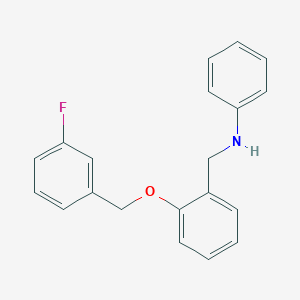 molecular formula C20H18FNO B425586 N-{2-[(3-fluorobenzyl)oxy]benzyl}aniline 