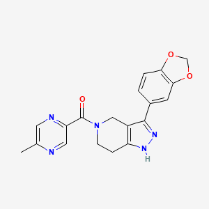 molecular formula C19H17N5O3 B4255880 3-(1,3-benzodioxol-5-yl)-5-[(5-methyl-2-pyrazinyl)carbonyl]-4,5,6,7-tetrahydro-1H-pyrazolo[4,3-c]pyridine 