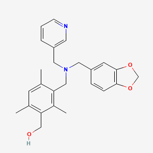 molecular formula C25H28N2O3 B4255895 (3-{[(1,3-benzodioxol-5-ylmethyl)(pyridin-3-ylmethyl)amino]methyl}-2,4,6-trimethylphenyl)methanol 