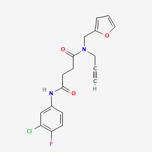 molecular formula C18H16ClFN2O3 B4255898 N'-(3-chloro-4-fluorophenyl)-N-(2-furylmethyl)-N-prop-2-yn-1-ylsuccinamide 
