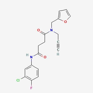 N'-(3-chloro-4-fluorophenyl)-N-(2-furylmethyl)-N-prop-2-yn-1-ylsuccinamide