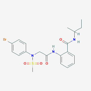 molecular formula C20H24BrN3O4S B425590 2-({[4-bromo(methylsulfonyl)anilino]acetyl}amino)-N-(sec-butyl)benzamide 