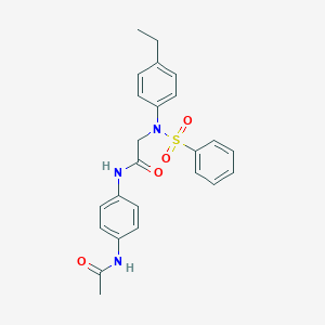 molecular formula C24H25N3O4S B425592 N-[4-(acetylamino)phenyl]-2-[4-ethyl(phenylsulfonyl)anilino]acetamide 
