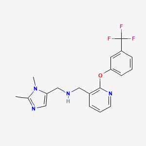 molecular formula C19H19F3N4O B4255928 1-(1,2-dimethyl-1H-imidazol-5-yl)-N-({2-[3-(trifluoromethyl)phenoxy]-3-pyridinyl}methyl)methanamine 