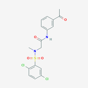 molecular formula C17H16Cl2N2O4S B425593 N-(3-acetylphenyl)-2-[[(2,5-dichlorophenyl)sulfonyl](methyl)amino]acetamide 