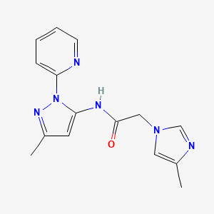 2-(4-methyl-1H-imidazol-1-yl)-N-(3-methyl-1-pyridin-2-yl-1H-pyrazol-5-yl)acetamide