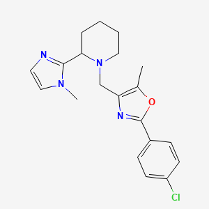 molecular formula C20H23ClN4O B4255939 1-{[2-(4-chlorophenyl)-5-methyl-1,3-oxazol-4-yl]methyl}-2-(1-methyl-1H-imidazol-2-yl)piperidine 