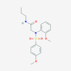 molecular formula C19H24N2O5S B425596 2-{2-methoxy[(4-methoxyphenyl)sulfonyl]anilino}-N-propylacetamide 