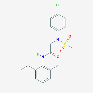 molecular formula C18H21ClN2O3S B425597 2-[4-chloro(methylsulfonyl)anilino]-N-(2-ethyl-6-methylphenyl)acetamide 