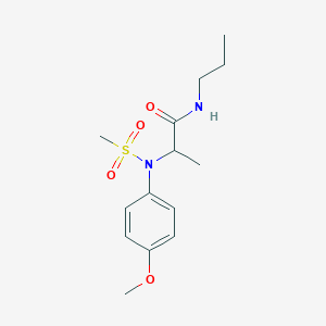 molecular formula C14H22N2O4S B425599 2-[4-methoxy(methylsulfonyl)anilino]-N-propylpropanamide 