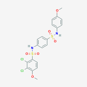 molecular formula C20H18Cl2N2O6S2 B425600 2,3-dichloro-4-methoxy-N-{4-[(4-methoxyanilino)sulfonyl]phenyl}benzenesulfonamide 