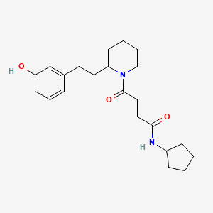 molecular formula C22H32N2O3 B4256005 N-cyclopentyl-4-{2-[2-(3-hydroxyphenyl)ethyl]piperidin-1-yl}-4-oxobutanamide 