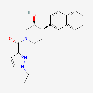 (3S*,4S*)-1-[(1-ethyl-1H-pyrazol-3-yl)carbonyl]-4-(2-naphthyl)piperidin-3-ol