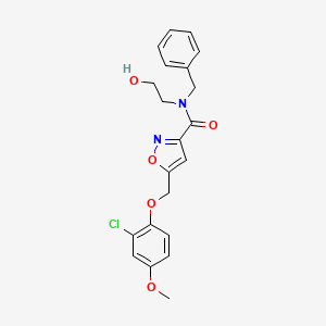 molecular formula C21H21ClN2O5 B4256009 N-benzyl-5-[(2-chloro-4-methoxyphenoxy)methyl]-N-(2-hydroxyethyl)-3-isoxazolecarboxamide 