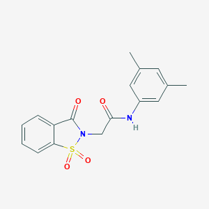 molecular formula C17H16N2O4S B425601 N-(3,5-dimethylphenyl)-2-(1,1-dioxido-3-oxo-1,2-benzisothiazol-2(3H)-yl)acetamide CAS No. 482361-16-0