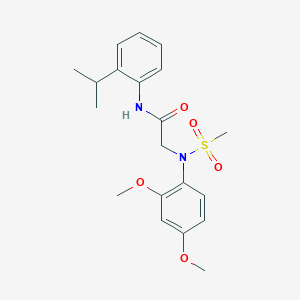 molecular formula C20H26N2O5S B425603 2-[2,4-dimethoxy(methylsulfonyl)anilino]-N-(2-isopropylphenyl)acetamide 