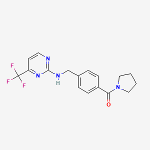 molecular formula C17H17F3N4O B4256030 N-[4-(pyrrolidin-1-ylcarbonyl)benzyl]-4-(trifluoromethyl)pyrimidin-2-amine 