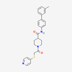 molecular formula C26H27N3O2S B4256036 N-(3'-methyl-4-biphenylyl)-1-[(4-pyridinylthio)acetyl]-4-piperidinecarboxamide 