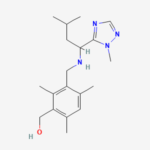 [2,4,6-trimethyl-3-({[3-methyl-1-(1-methyl-1H-1,2,4-triazol-5-yl)butyl]amino}methyl)phenyl]methanol