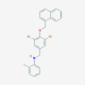 molecular formula C25H21Br2NO B425605 N-[3,5-dibromo-4-(naphthalen-1-ylmethoxy)benzyl]-2-methylaniline 