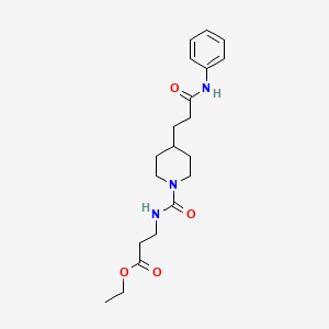 molecular formula C20H29N3O4 B4256088 ethyl N-{[4-(3-anilino-3-oxopropyl)-1-piperidinyl]carbonyl}-beta-alaninate 