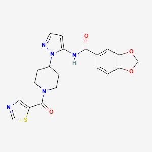 N-{1-[1-(1,3-thiazol-5-ylcarbonyl)-4-piperidinyl]-1H-pyrazol-5-yl}-1,3-benzodioxole-5-carboxamide