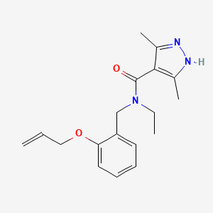 molecular formula C18H23N3O2 B4256104 N-[2-(allyloxy)benzyl]-N-ethyl-3,5-dimethyl-1H-pyrazole-4-carboxamide 