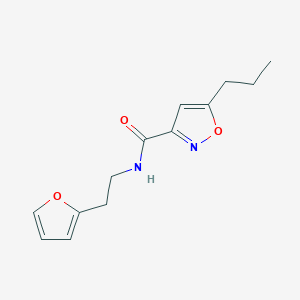 molecular formula C13H16N2O3 B4256106 N-[2-(2-furyl)ethyl]-5-propyl-3-isoxazolecarboxamide 