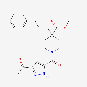 ethyl 1-[(3-acetyl-1H-pyrazol-5-yl)carbonyl]-4-(3-phenylpropyl)-4-piperidinecarboxylate