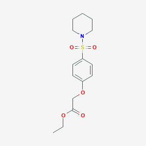 molecular formula C15H21NO5S B425612 Ethyl [4-(1-piperidinylsulfonyl)phenoxy]acetate 