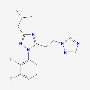 molecular formula C16H18ClFN6 B4256134 1-(3-chloro-2-fluorophenyl)-3-isobutyl-5-[2-(1H-1,2,4-triazol-1-yl)ethyl]-1H-1,2,4-triazole 